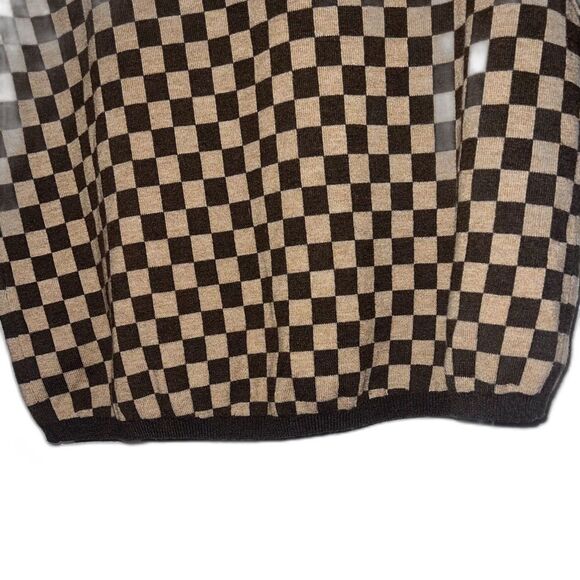 Gabby Isabella Women's Funnel Neck Check Pullover Long Sleeve Button Sweater XS - Picture 13 of 14